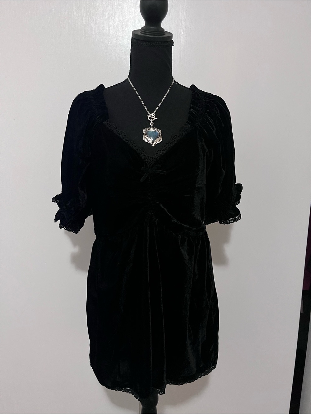 Miss Selfridge Velvet Puff Sleeve Romper